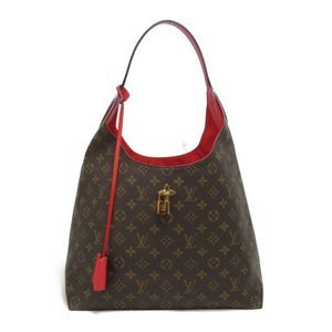 Louis Vuitton Flower Hobo Shoulder Bag Canvas Monogram Brown Red